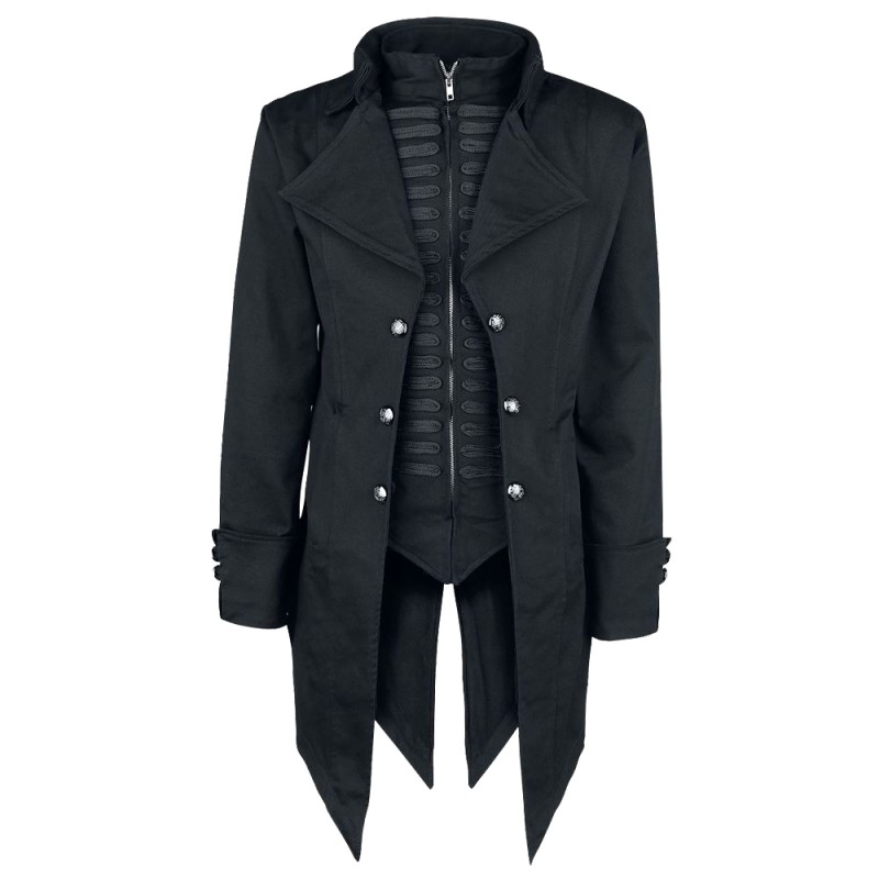 Men Tailcoat Victorian Gothic Trench Double Breast Long Coat